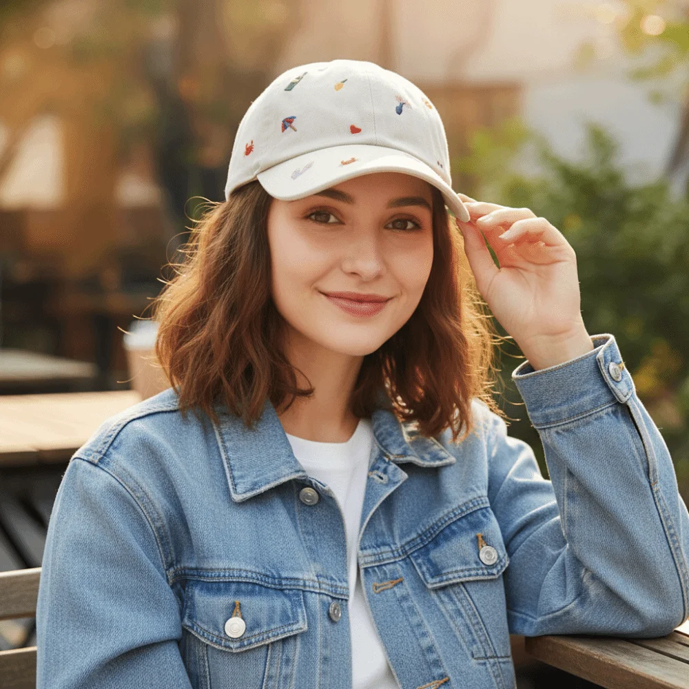 

Versatile Creative Embroidered Baseball Cap Graffiti Vase Cartoon Baseball Hat Sweet Sunscreen Cotton Baseball Cap Girl