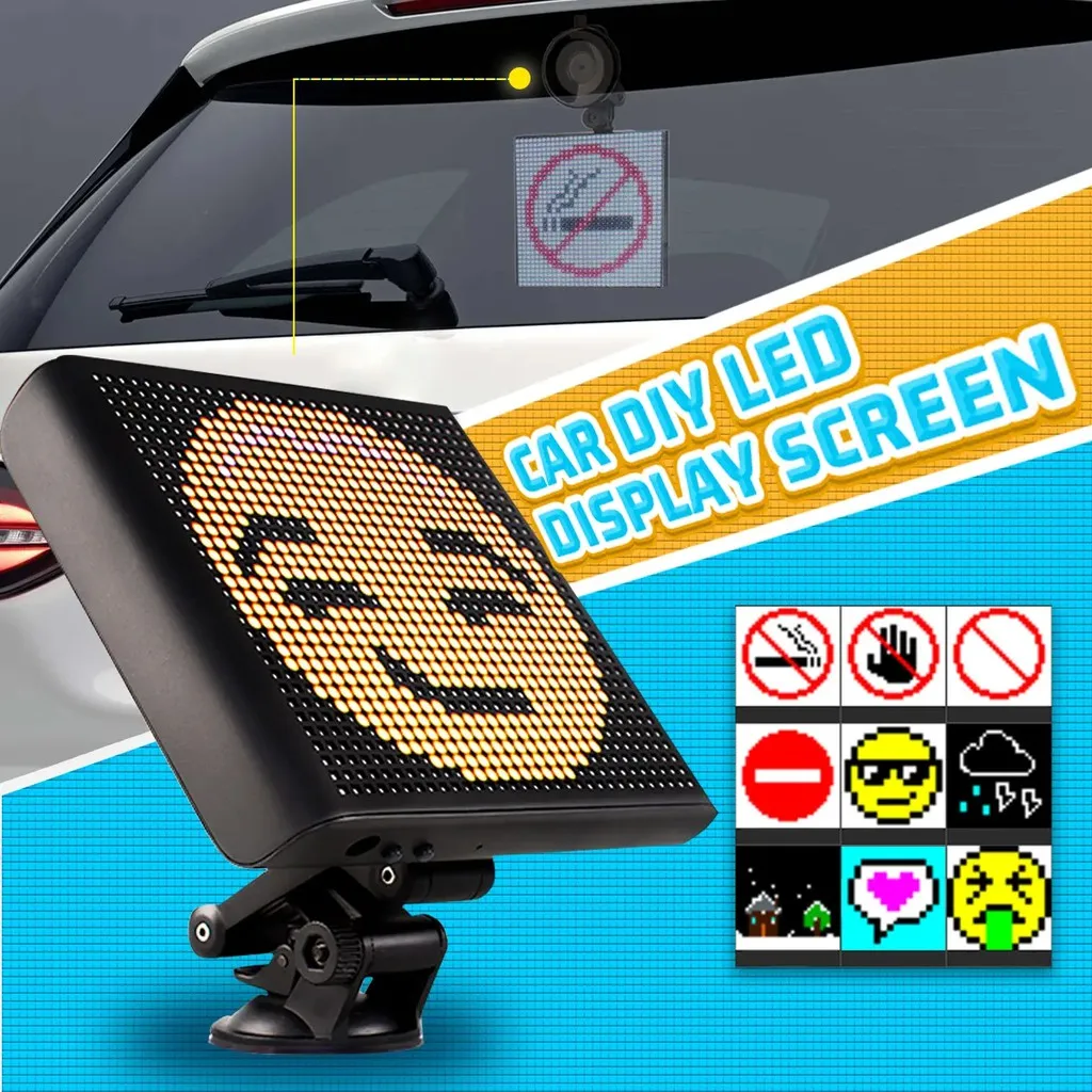 32x32led DIY Car LED Sign Smart Matrix Pixel Panel Lamp Mobile Phone APP Control forWindshield Display Screen Auto Decoration