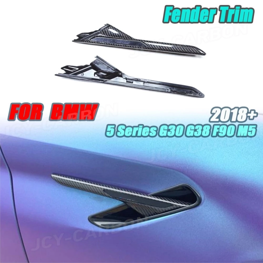 

JCYECF Dry Carbon Fiber For BMW 5 Series G30 G38 F90 M5 2018+ Rear Bumper Side Fender Splitter Decor High Quality Trims New Tech