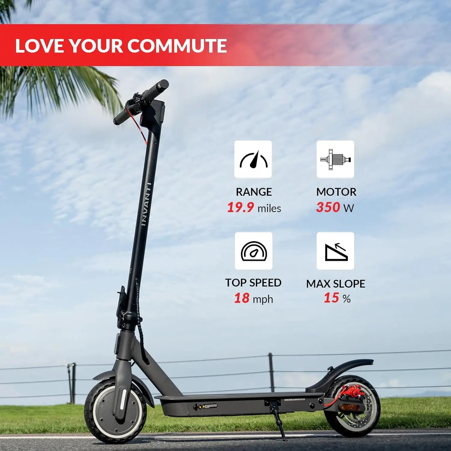 Electric Scooter for Adults, 18/12 Miles Long Range Commuting Electric Scooter with Cruise Control, Double Braking Systems