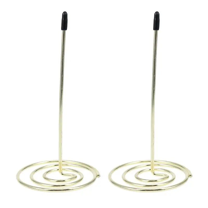 2 Pcs Metal Needle Folder Storage Restaurant Paper Standss Golden Menu Summons Fork Invoice Document Notes  for Office Home