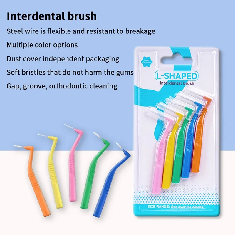 Interdental Brushes Oral Dental Hygiene Floss Brush Flossing Head Braces For Cleaning Tooth Cleaning Tool L/I Shape Toothpick