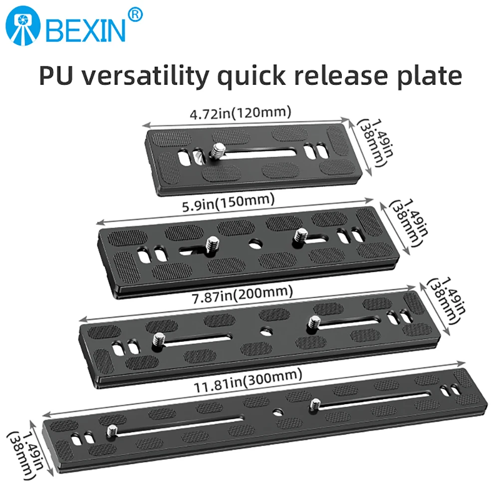 BEXIN-Placa de liberación rápida para trípode, adaptador Universal de aleación de aluminio con tornillo 1/4 para Benro Arca Swiss, cabeza esférica y