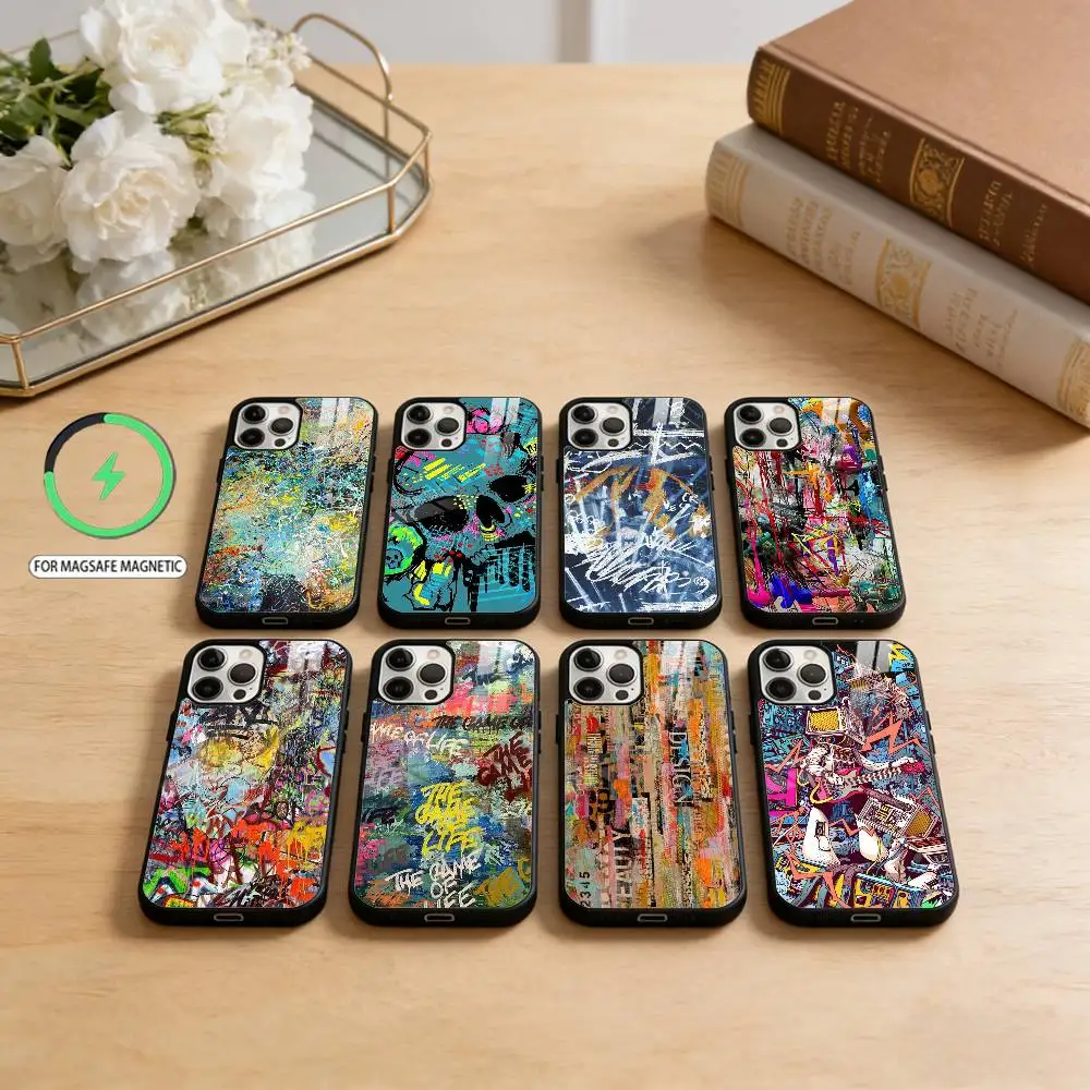 

Cool Thing Graffiti Art Phone Case For iPhone17,16,15,14,13,12,11 Plus,Pro Max Magnetic For Magsafe Wireless Charging