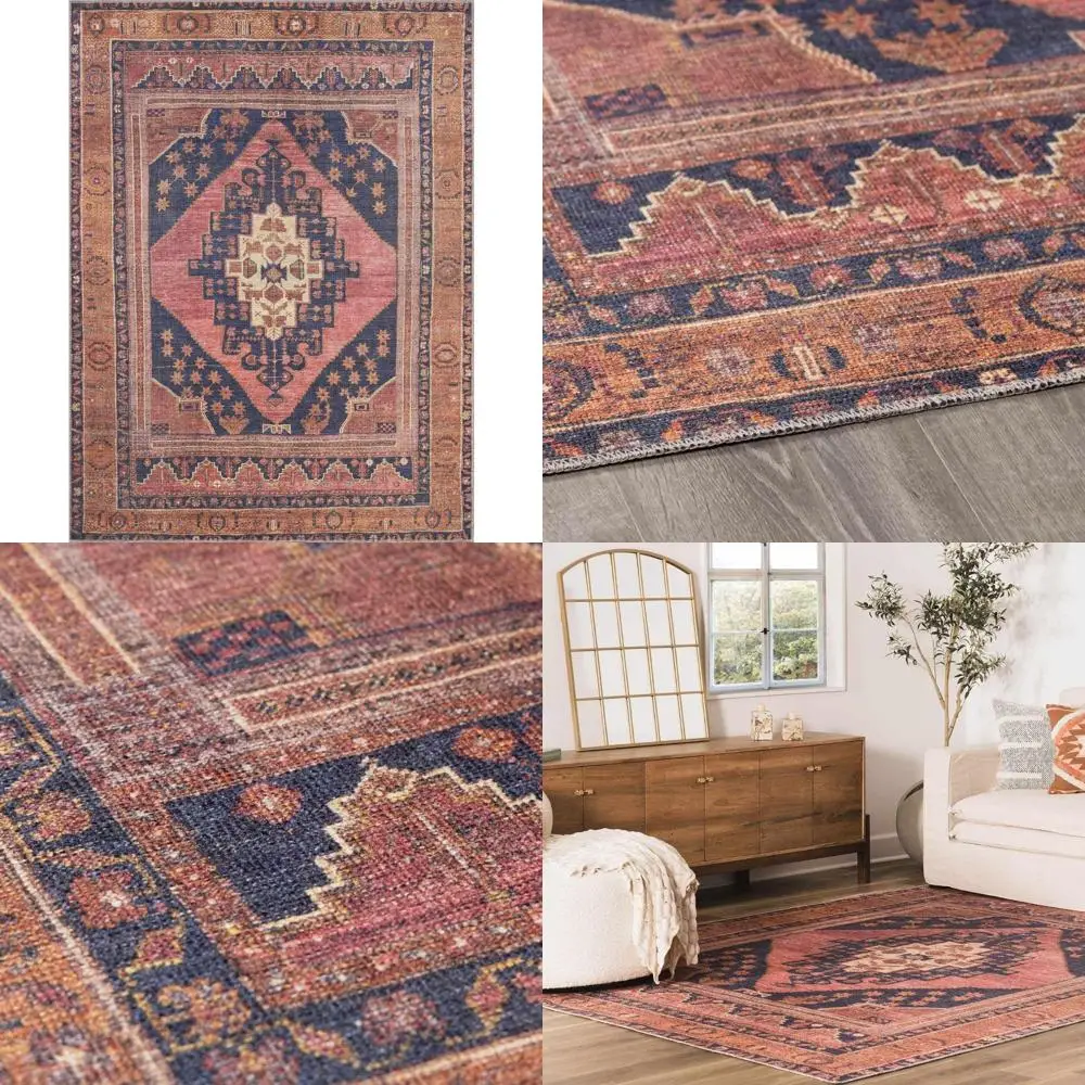 

Красочный винтажный коврик в стиле бохо — традиционный медальон для гостиной — можно стирать в машине