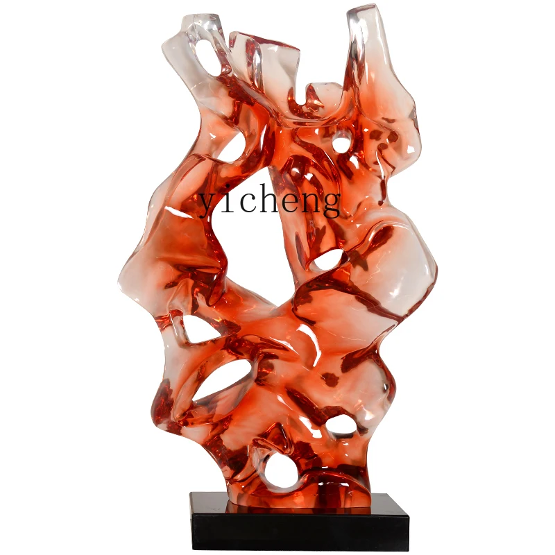 

XL Entrance Ornament Hotel Lobby Abstract Transparent Taihu Stone Sculpture Floor-to-Floor Crafts