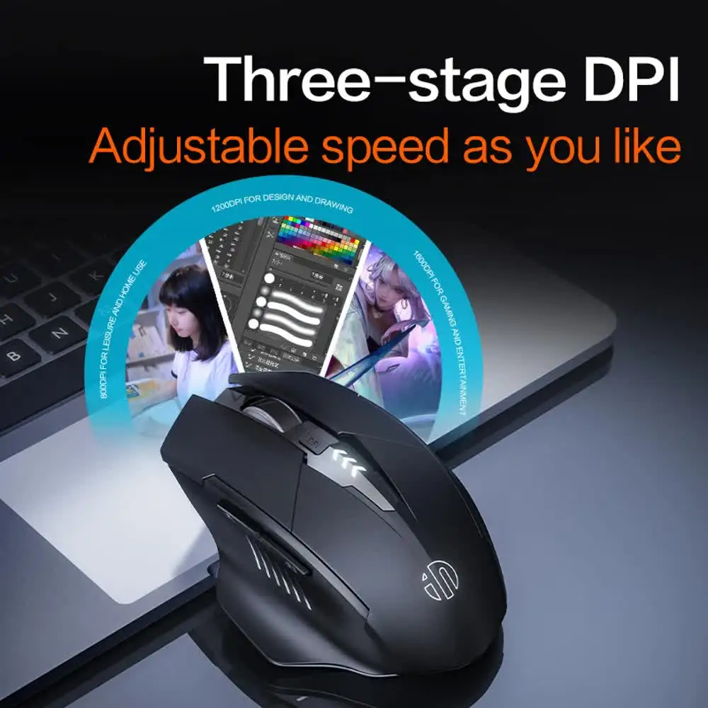 A1 Wireless Bluetooth Tri-mode Mouse Rechargeable Office Silent Button Mouse Power Display Laptop Universal Bluetooth 5.0