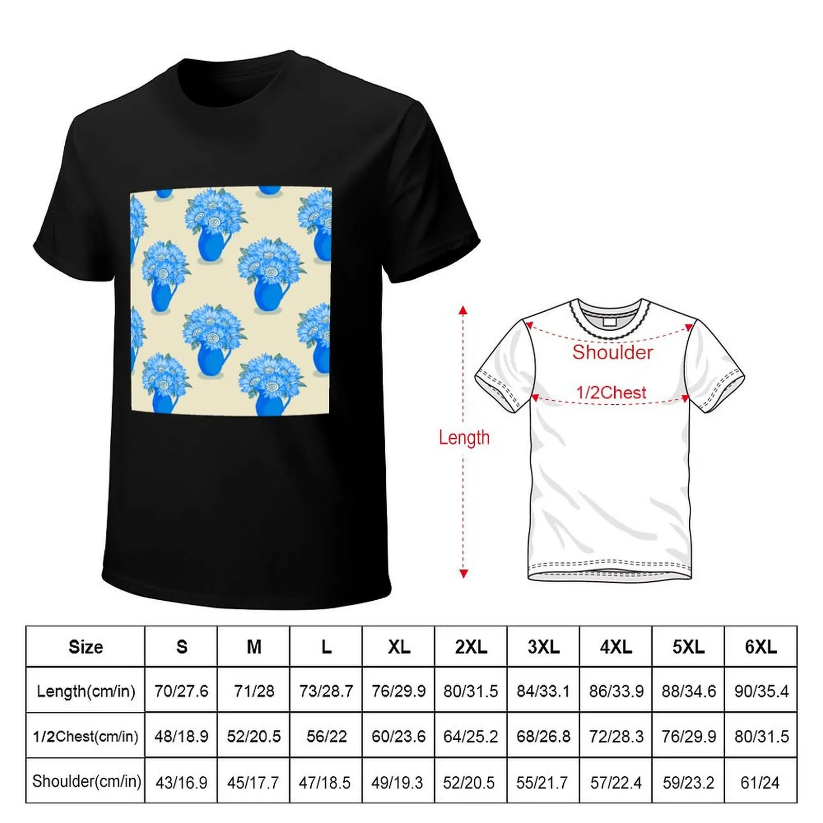 Flowers in Vase - Cobalt Blue T-Shirt rapper graphic tees hippie clothes oversized t shirt men