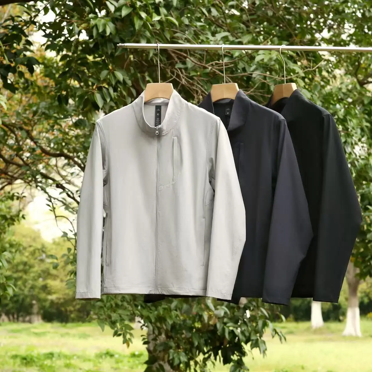 

Leavo Johnson Qui Dry Casual Versatile Stand Collar Jaet Spring Summer Outdoor Breathable Faionable Urban Sle Long Sl...