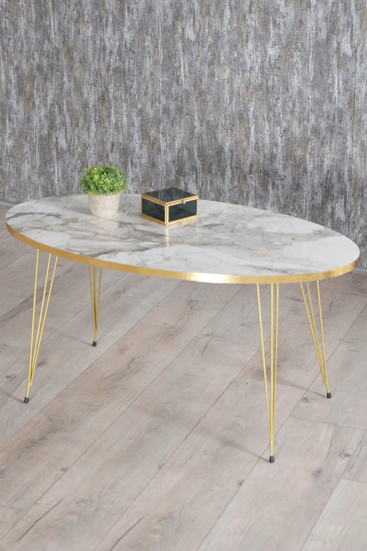 Escandinavo Gold Metal Wire Leg Coffee Table, moderna mesa de serviço de chá, sala e sala de estar, Ellipse Center, R