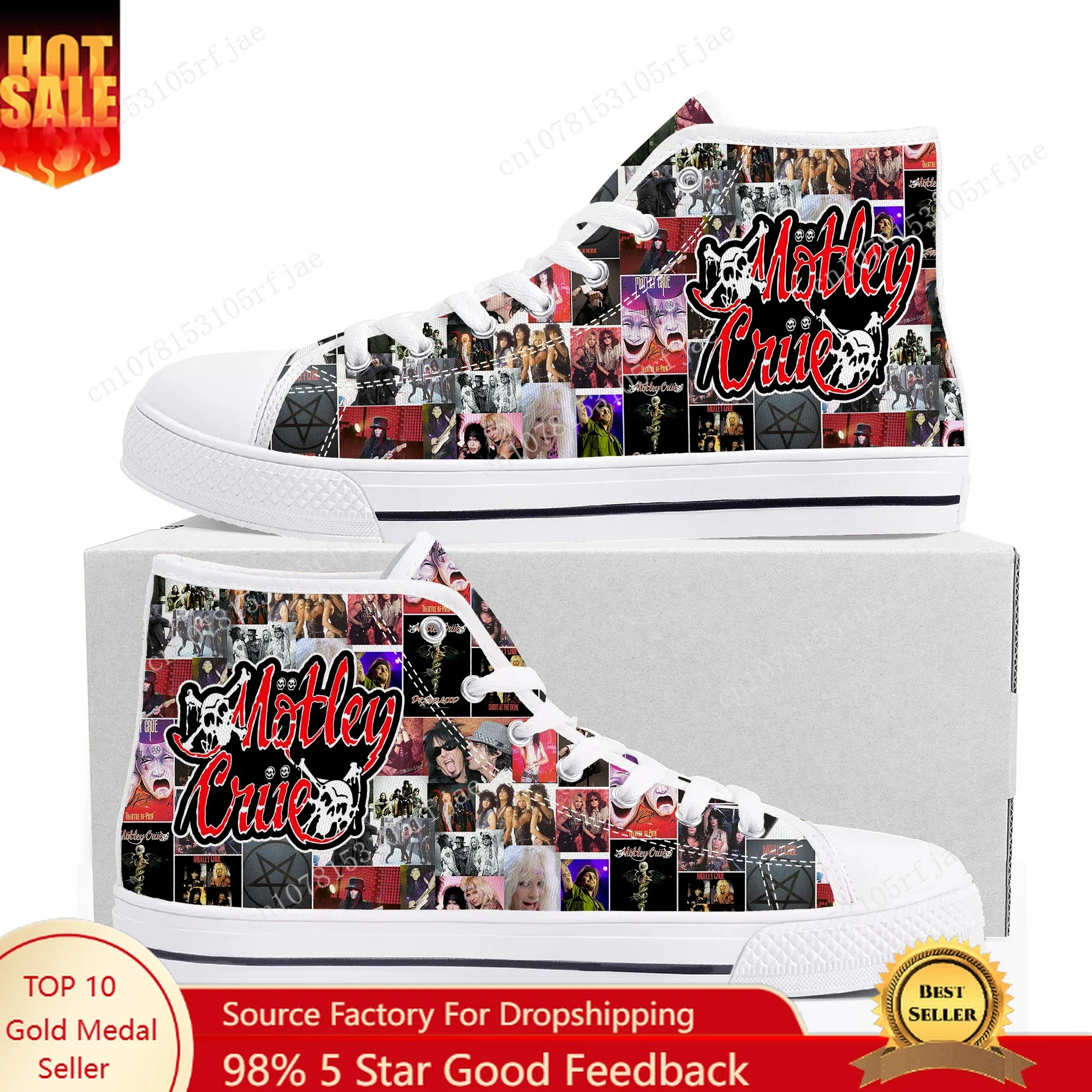 

Band 80S Metal Vintage C-Crue High Top Sneakers Men Women Teenager M-Motley High Quality Canvas Shoes Casual Tailor Made Sneaker