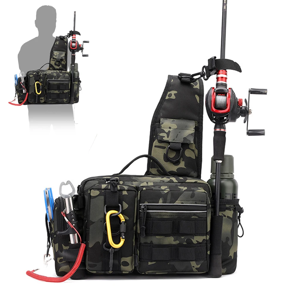

Функциональный рюкзак для рыбалки — водонепроницаемая и устойчивая к царапинам сумка для снастей с несколькими отделениями для хранения для рыбалки, пеших прогулок