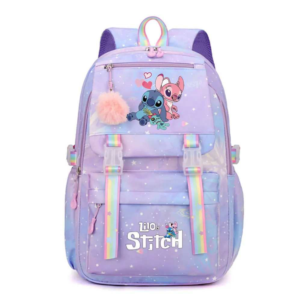 Disney lilo e stitch mochila feminina meninos meninas bookbag estudante adolescente crianças mochila mochila