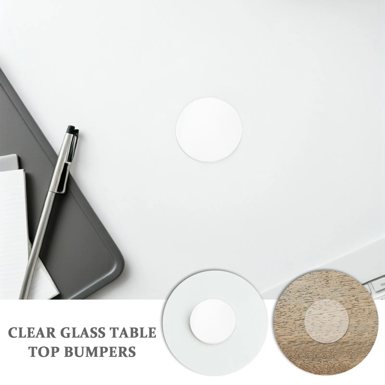 50Pcs Glass Table Top Clear Round Anti Slip Pads Non Adhesive Furniture Bumpers Spacer Dots for Cabinets Photo Frames