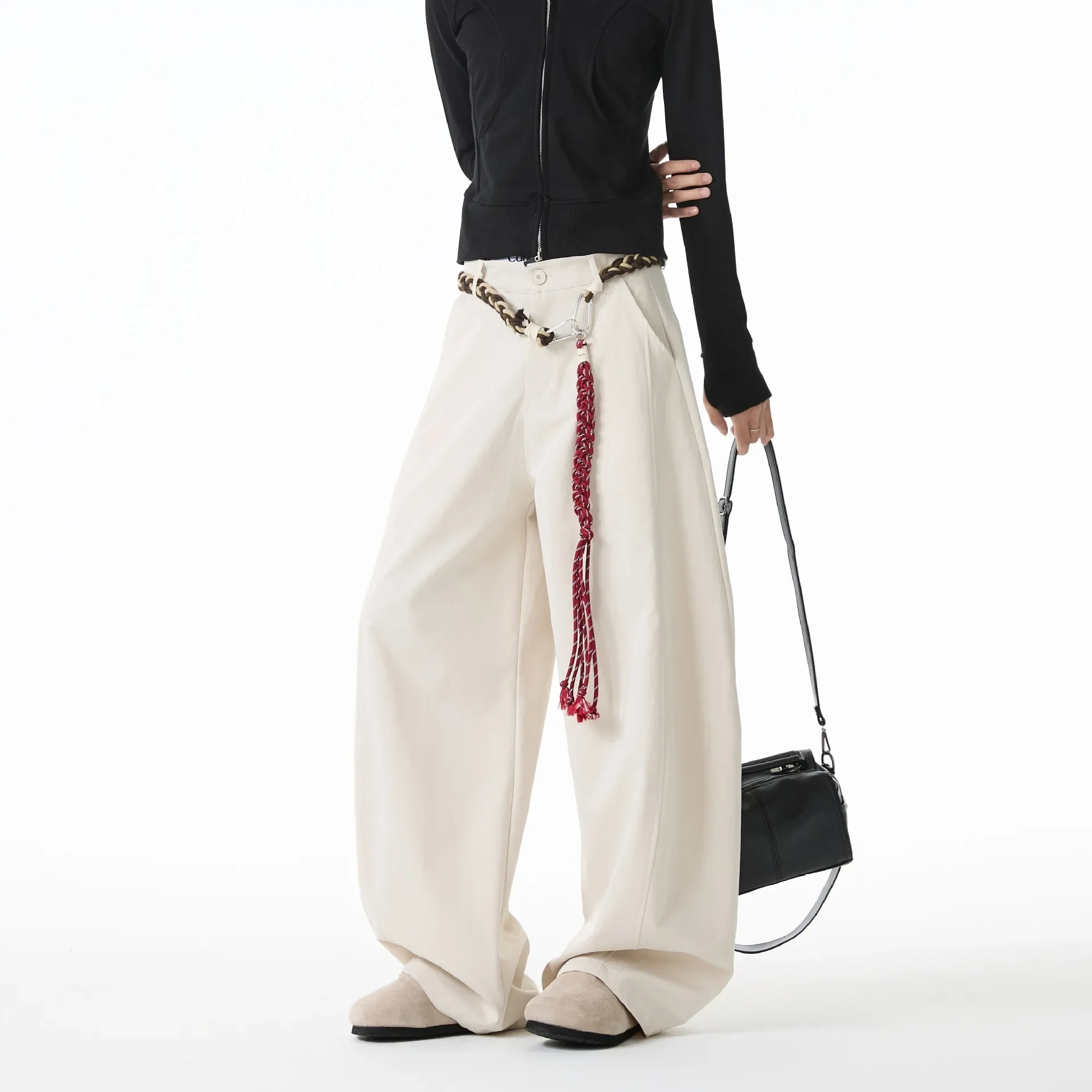 アメリカンスタイルのワイドレッグパンツ韓国版レトロルーズメンズカジュアルジーンズ若者トレンディなフロアレングスパンツ男性服