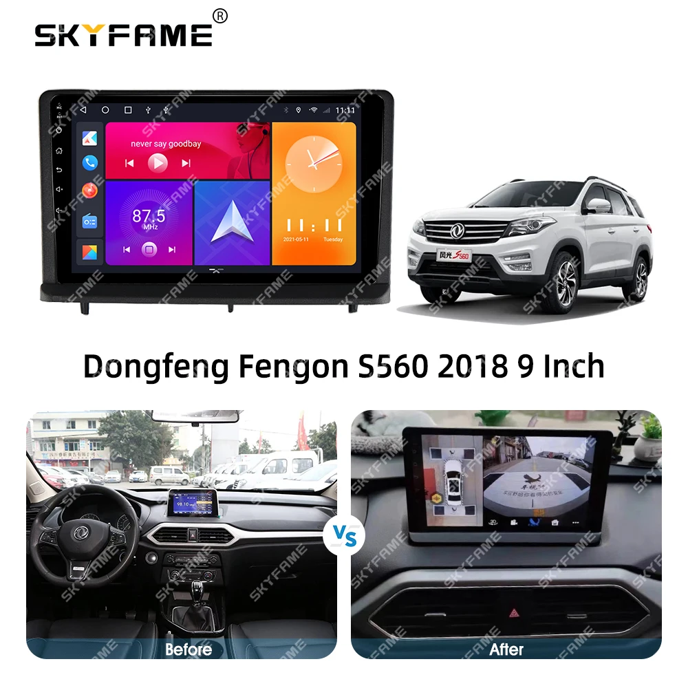 SKYFAME-decodificador de caja Canbus para coche, adaptador de Fascia para marco de coche, para Dongfeng Fengguang S560 Fengon, Kit de Panel de ajuste de Radio Android
