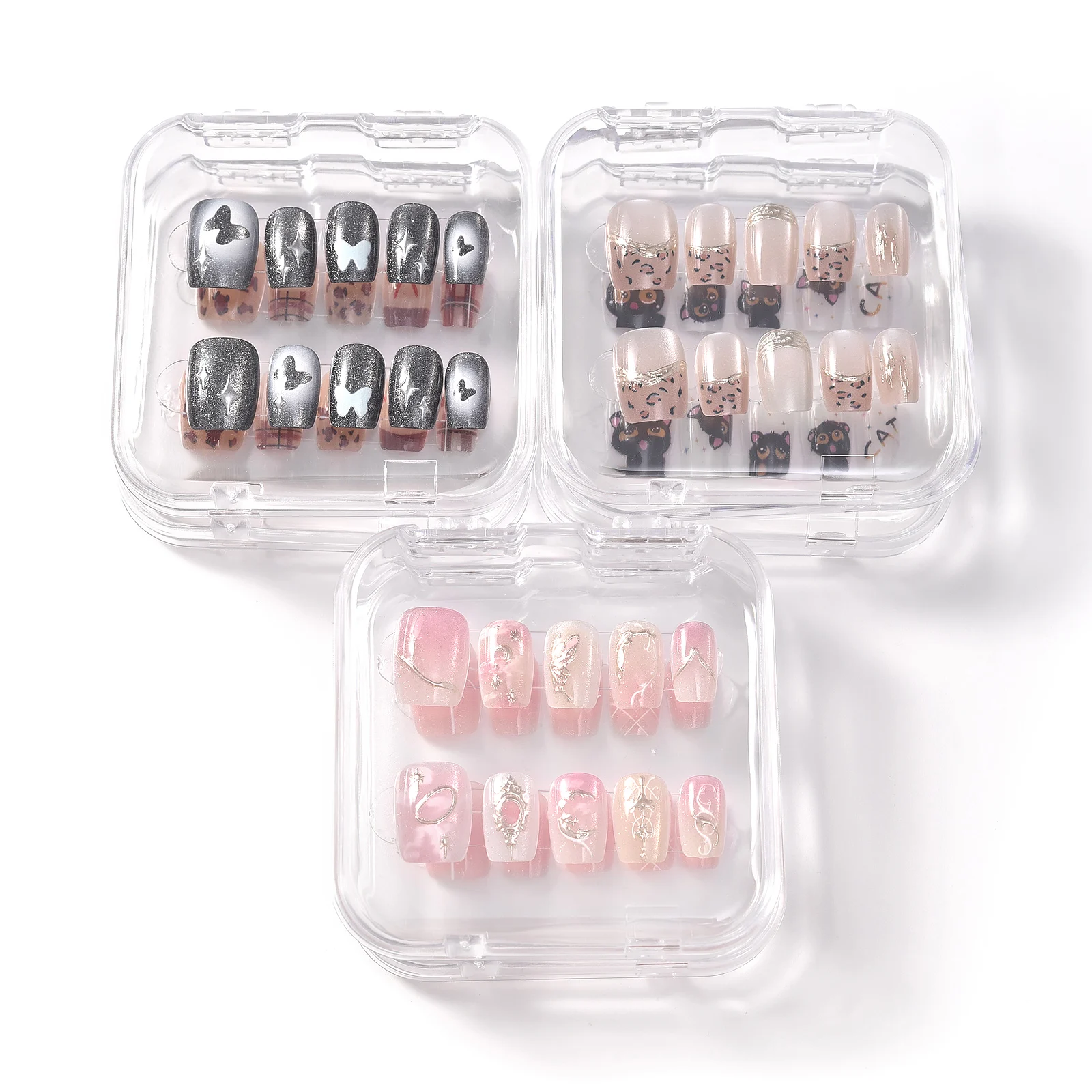 

Nail Adhesive Tape 6Pcs False Nails Display Stand Glue Double-Sided Pasted Practice Show Square Round Strong Sticky Glue Sticker