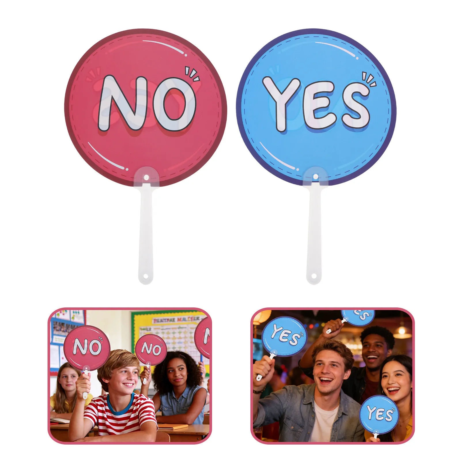 10pcs-student-voting-paddles-double-sided-yes-no-classroom-feedback-plastic-interactive-engagement-tools-auction-paddles