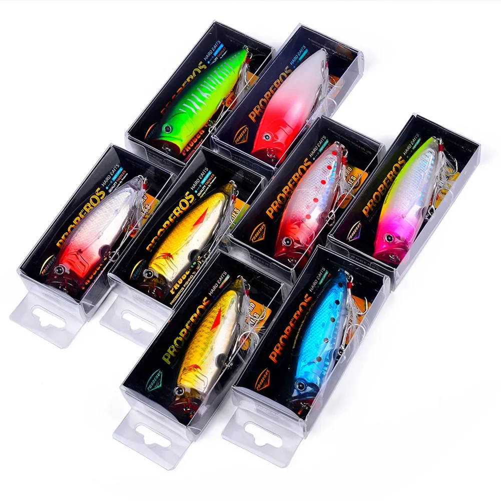 

Crankbaits Popper Fishing Lure For Bass Fishing Shallow Diving Fishing Lures With Feather Topwater Swimbaits 7.5cm±0.5cm / 19g