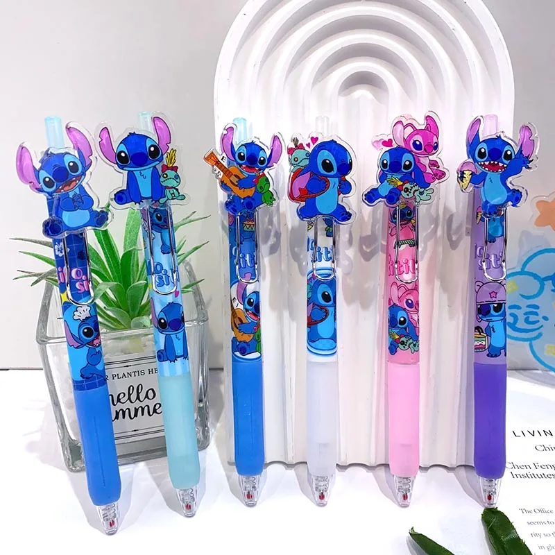 

12pcs/ лот Disney Stitch Press Gel Pen Kawaii 0.5mm чернила подписи ручки рекламные школьные принадлежности офиса