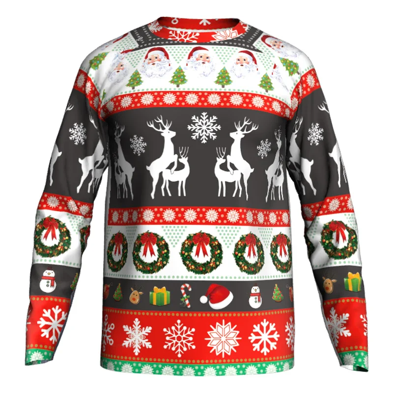 Christmas Mtb Bicycle Long Sleeve Sweater Road Motocross Top Cycling Jersey Downhill Clothes Mountain Basketball Shirt Wear