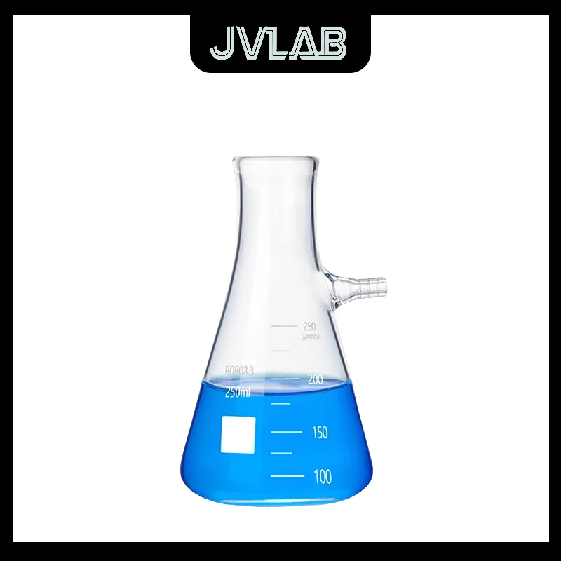 

High Borosilicate Glass Conical Filter Flask Standard Mouth Triangular Suction Bottle Lab Filtration Drying Equipment JVLAB