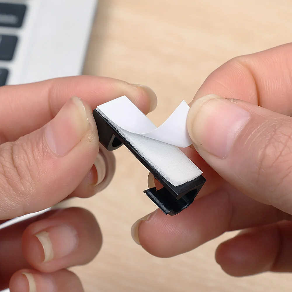 Portable Self-Adhesive Desktop Tidy Cable Management Clips Network Cable Charger Wire Data Line Management Clamp Organizer