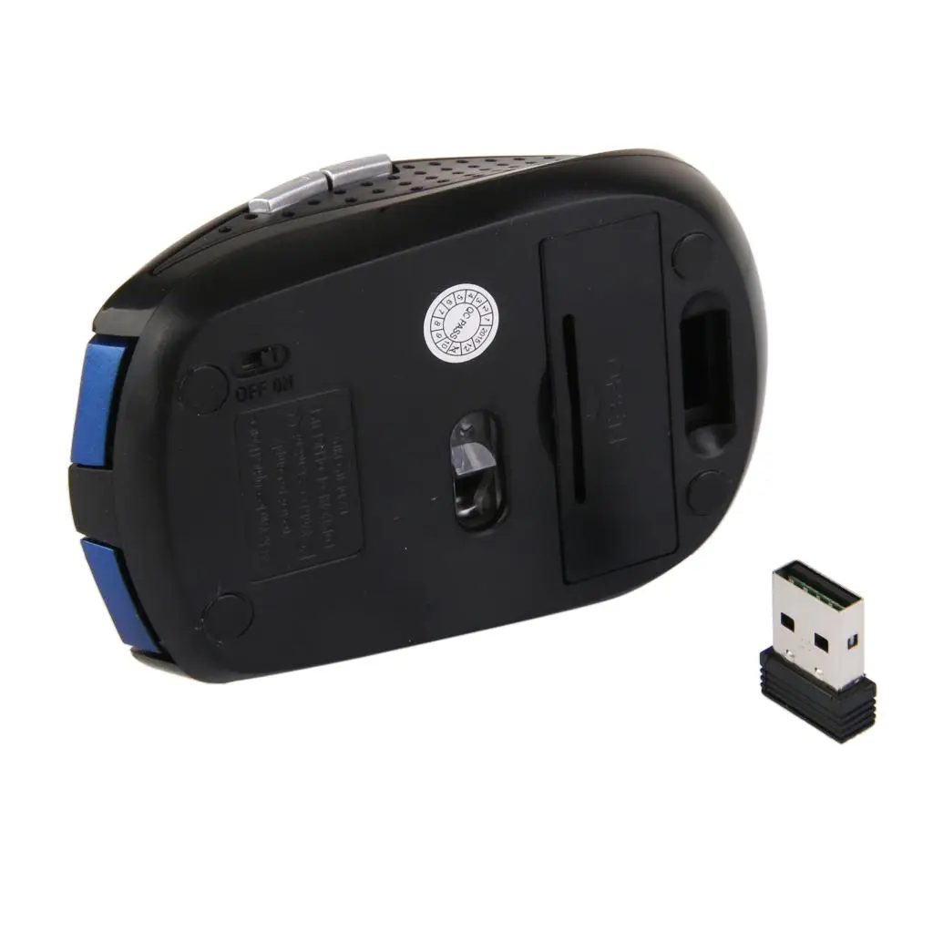 

2.4GHz Optical USB Receiver Adjustable DPI for PC Laptop Desktop Blue