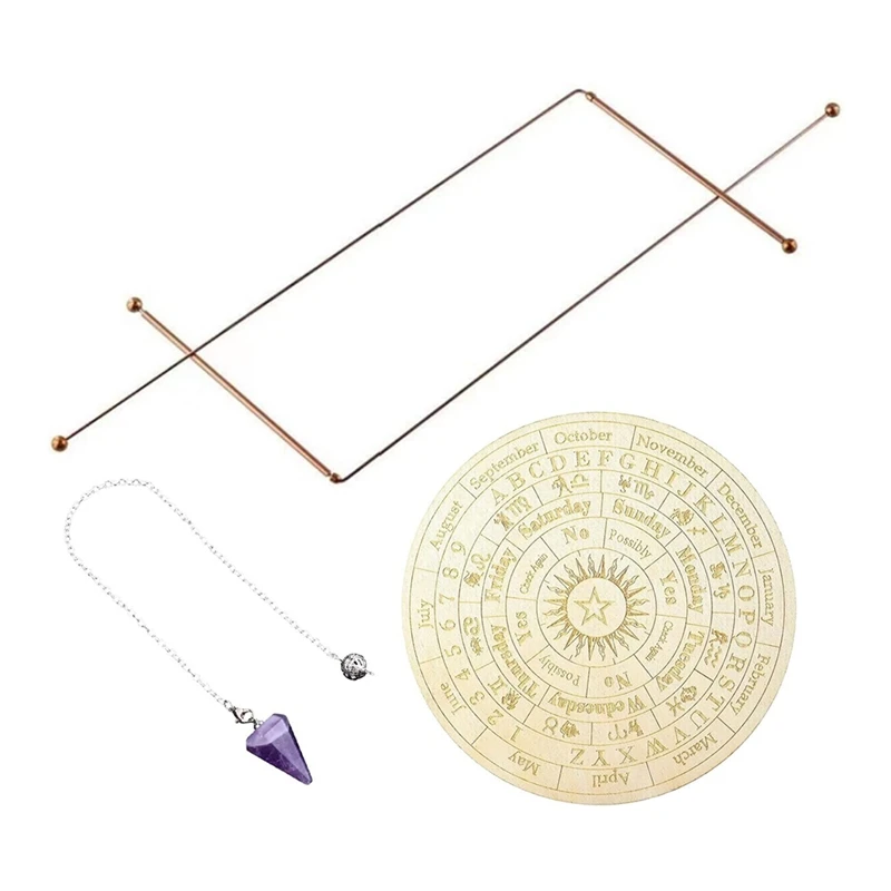 

AT02-Coppers Dowsing Rods Set With Divining Rods+Pendulums+Divination Mat For Energy Locating And Ghostly Hunting Storage Bag