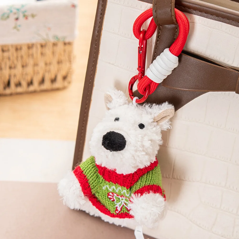 

Lovely Stuffed West Highland Bag Pendant Anti-lost Plush Plush Puppy Doll Keychain Cartoon Animal Cute Car Hanging Pendant Girls
