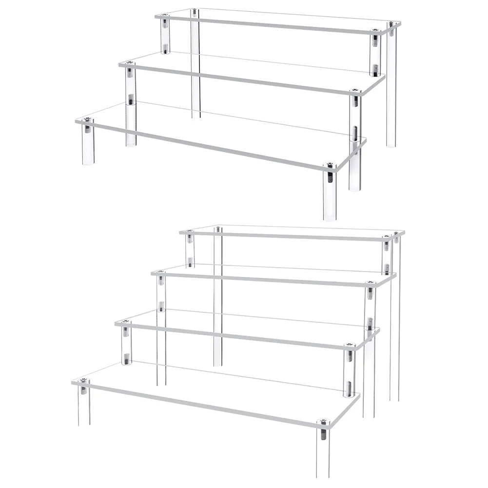 아크릴 피규어 데스크탑 쇼케이스 투명 4단 소매 진열대 30CM 쥬얼리 랙 디스플레이 스탠드 (장식/정리용)