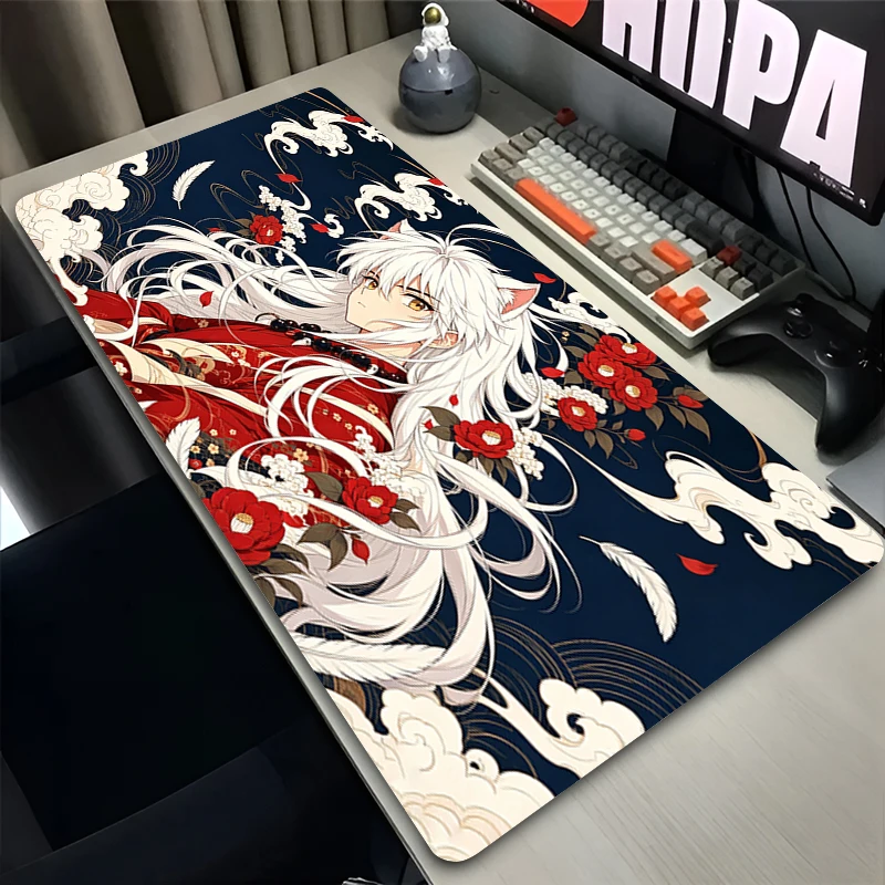 New Anime Mouse Pad Smooth Gaming Accessories Inuyasha Computer Desk Mat Non-Slip Keyboard Pad Gamer Extended Mousepad Carpet