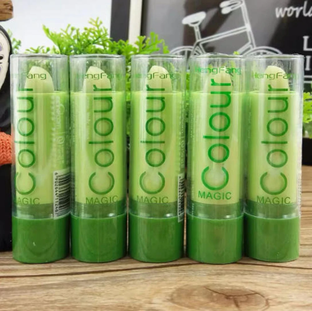 High Quality Aloe Vera Temperature Color Changing Lipstick Moisturizing Nourishing Long Lasting Lip Balm Beauty Makeup Cosmetic