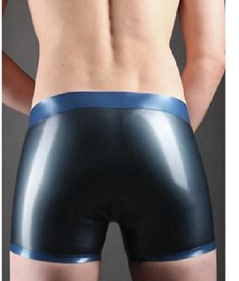 Latex Shorts Pants plus size Custom Made Big Man Natural Handmade  Metallic Color Pouch Boxers  Tube Hood mouth Connection