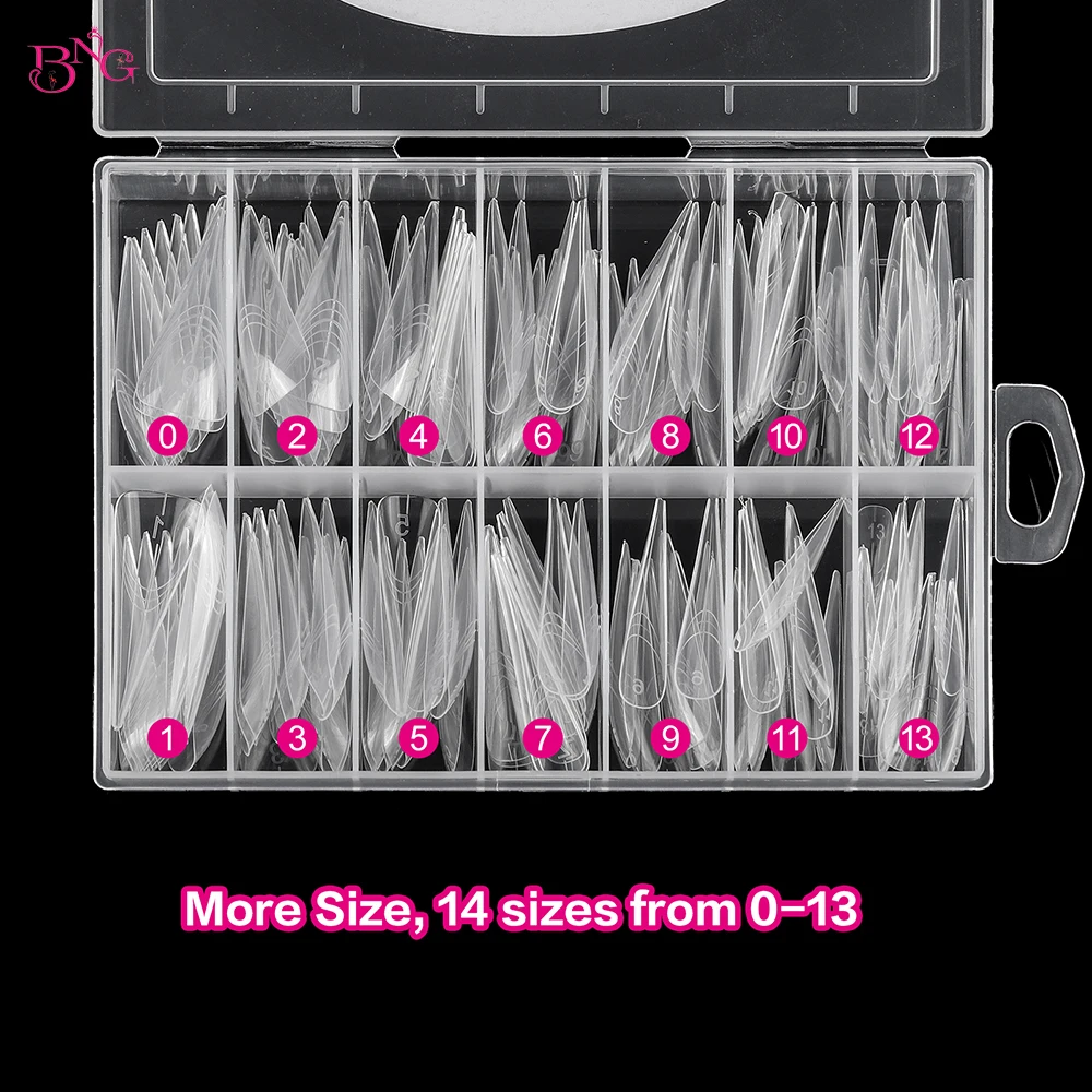 BNG 140 قطعة أشكال مزدوجة خنجر بولي تمديد المواد الهلامية بناء سريع الأظافر قالب غطاء كامل إصبع الأشكال العليا نصائح