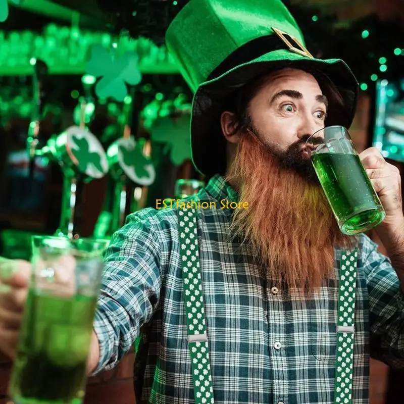 Y5GC باتريك يوم DIY فستان بتصميم حالم فو اللحية زغب اللحى الطويلة تأثيري حلي الدعائم