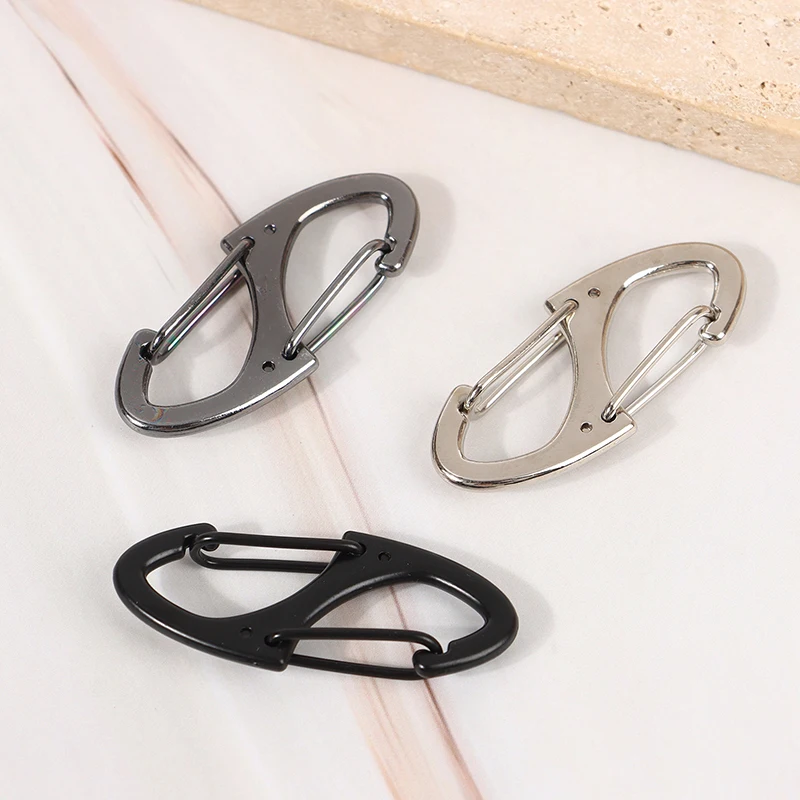 حلقة تسلق مزدوجة من النوع S ، سلسلة مفاتيح صغيرة ، خطاف قفل ، مانع للسرقة ، التخييم في الهواء الطلق ، مشبك حقيبة الظهر ، أداة قفل المفاتيح ، خطافات المفاجئة ، 10 ks