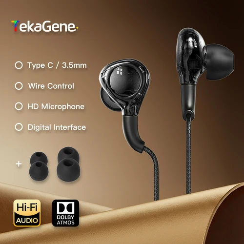 Auriculares con cable y Chip Digital tipo C, auriculares intrauditivos con sonido envolvente HiFi de 3,5mm para Samsung Galaxy S25, iPhone 17, Xiaomi