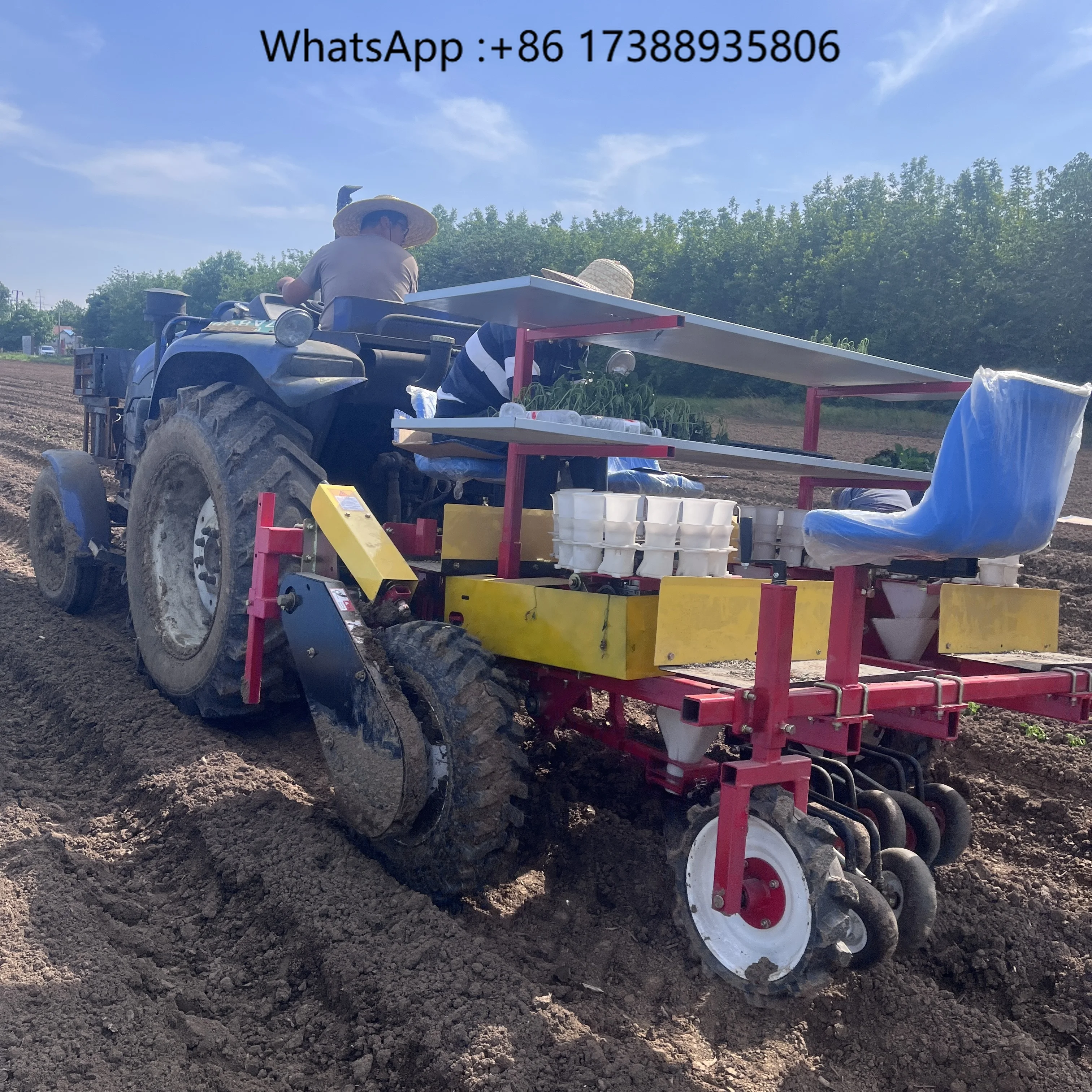 High Efficiency Gearbox Vegetable Transplanter Seedling Planter with Adjustable Spacing for Multi-Crop Use
