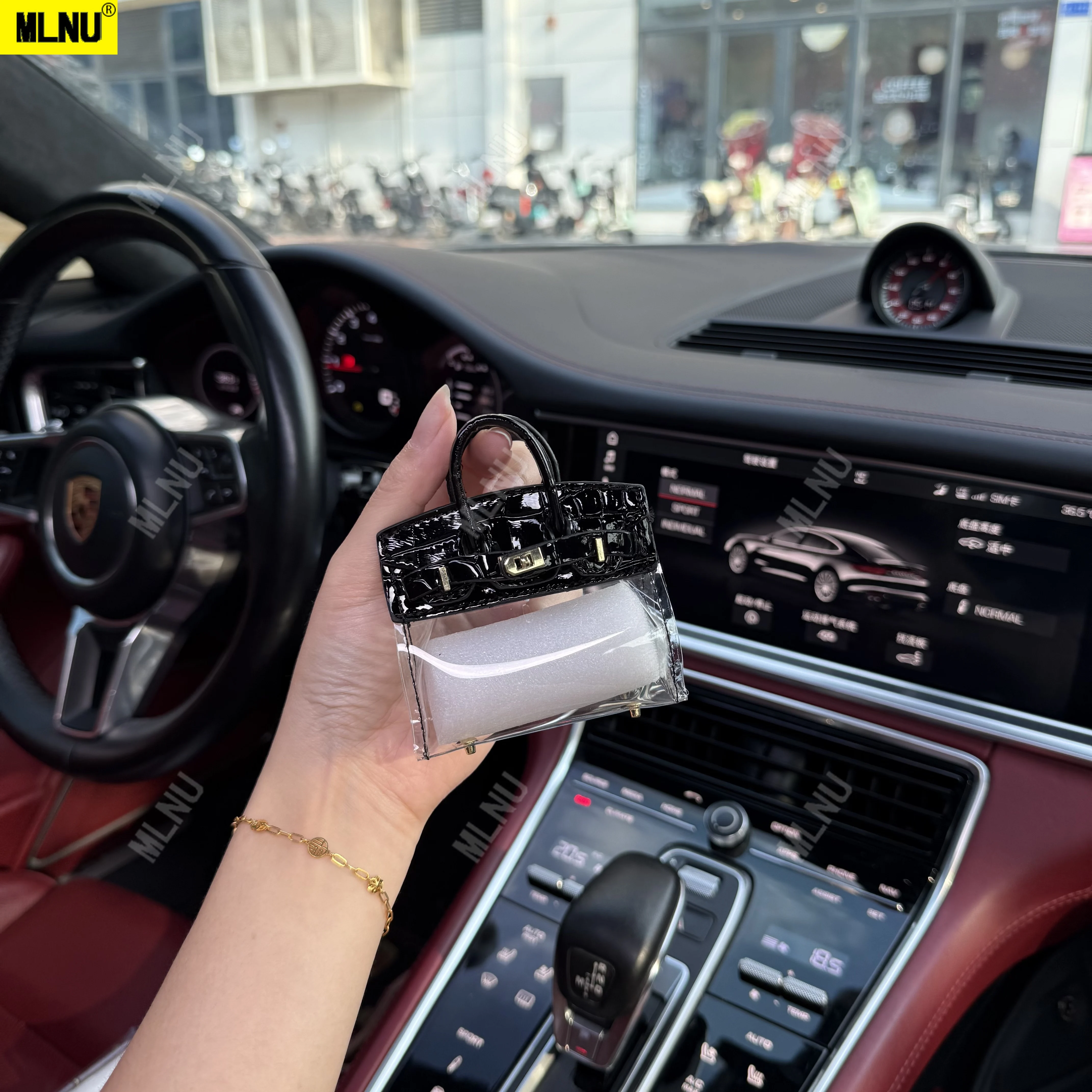حقيبة تخزين عصرية شفافة لسماعات الأذن مع حبل - حقيبة AirPods، حقيبة صغيرة ساحرة، ملحق للنزهات المحمولة