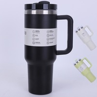 40 Oz / 1200 Ml Insulated Mug with Handle and Straw, Stainless Steel Tumbler with Spill-proof Lid for Hot or Cold Drinks