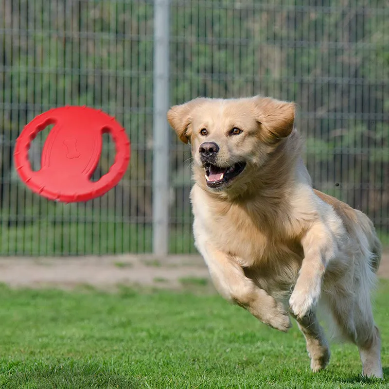 Juguetes OVNI para mascotas, discos voladores para perros pequeños, medianos y grandes, juguete interactivo para masticar, resistencia a las mordeduras, disco volador Fetch de goma