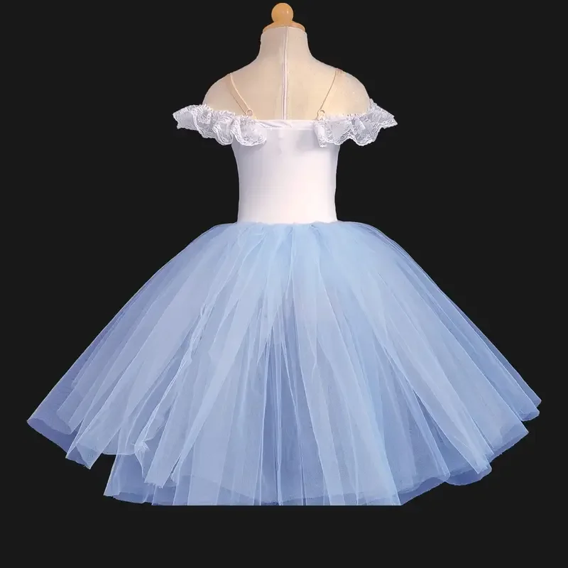 Blue Professional Ballet Costume Classic Ballerina Ballet Tutu Child Kid Girl Adult Princess Tutu Dance Long Ballet Dress