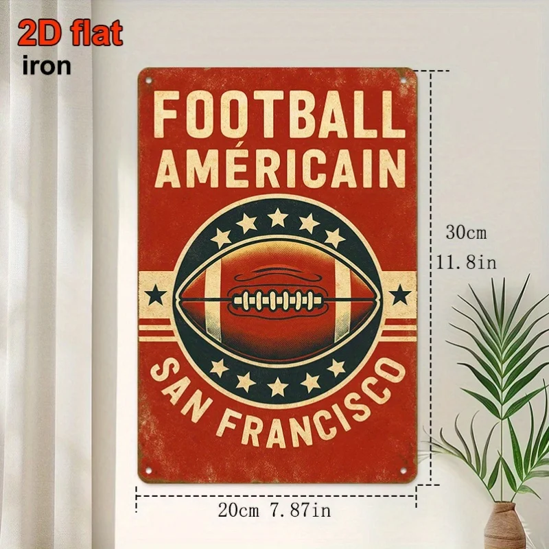 Vintage Metal Sign Related to 'San Francisco Football', Perfect for Decorating Living Rooms, Bedrooms, Bars, Restaurants, Office