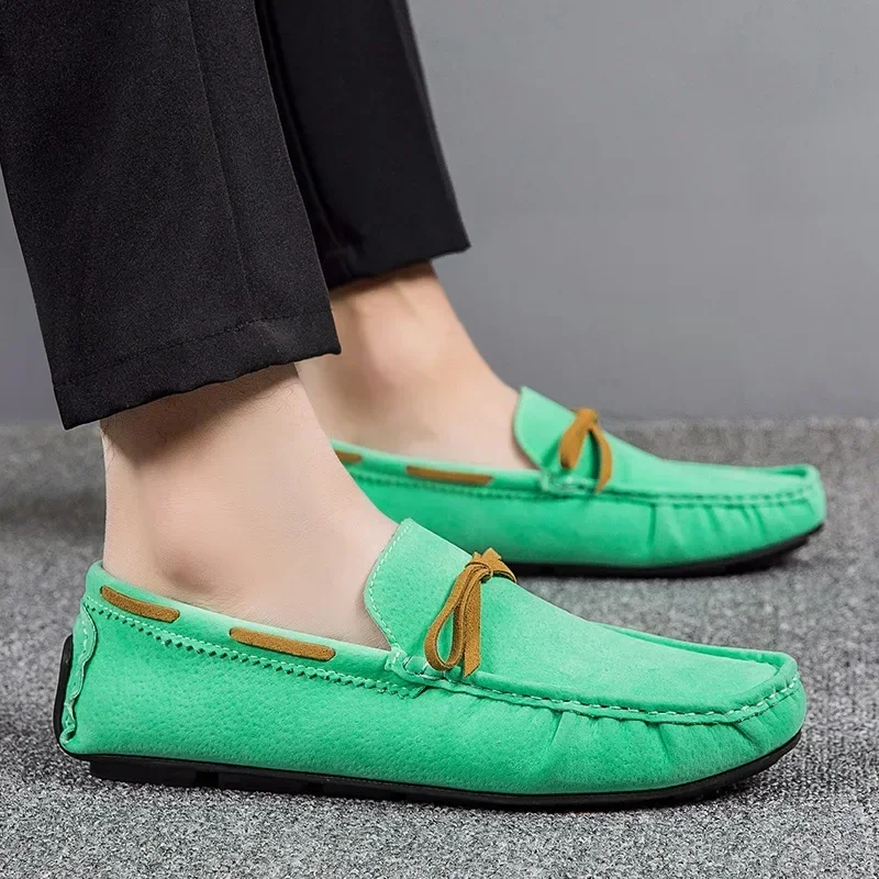 

Mans Casual Shoes Fashion Men Loafers Soft Leather Men Flats Breathable Lightweight Men Moccasins Big Size 36-48