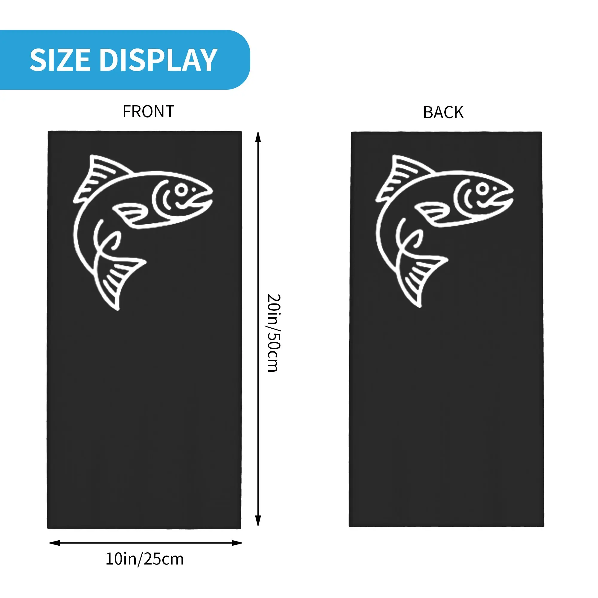Ocean Life Aesthetic Salmon Fish Shape Bandana Neck Cover Balaclavas Mask Scarf Minimalist Headwear Multi-use Adult All Season
