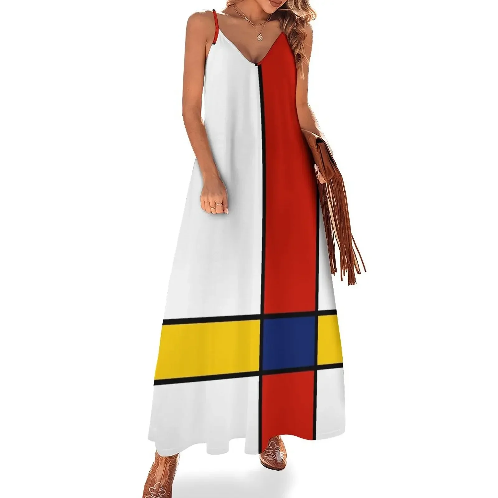 

Mondrian Style Abstract Art Sleeveless Dress dress korean style ceremony dresses Dress