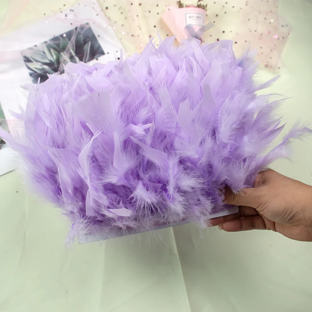 1 متر متعدد الألوان تركيا ريشة تقليم هامش رقيق جردت بلوماس الشريط 10-15 سنتيمتر فستان الزفاف الملابس الحرف الخياطة الديكور