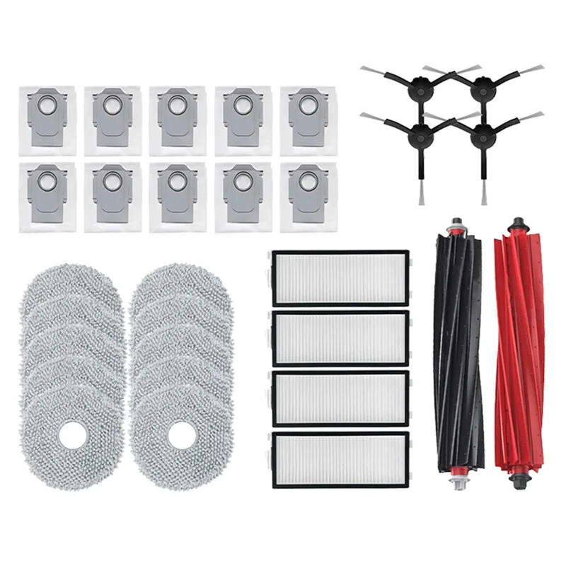 A01V-para Roborock Qrevo Master accesorios de aspiradora Cepillo Lateral principal filtro HEPA almohadillas de fregona piezas de repuesto de bolsa de polvo