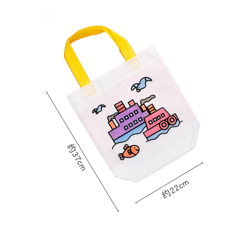 1pcs Sets DIY Graffiti Bag with Markers Handmade Painting Non-Woven Bag for Children Arts Crafts Color Filling Drawing Toys